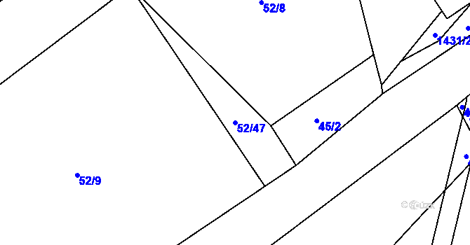 Parcela st. 52/47 v KÚ Kunčice u Letohradu, Katastrální mapa