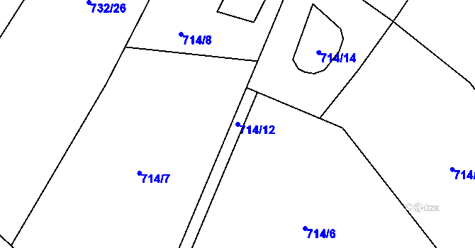 Parcela st. 714/12 v KÚ Kunčice u Letohradu, Katastrální mapa