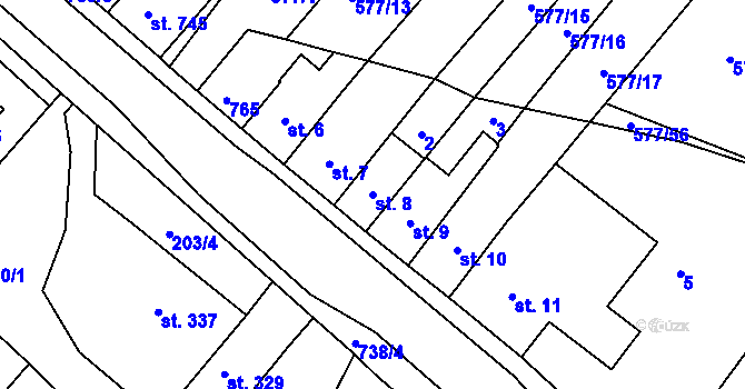 Parcela st. 8 v KÚ Letohrad, Katastrální mapa