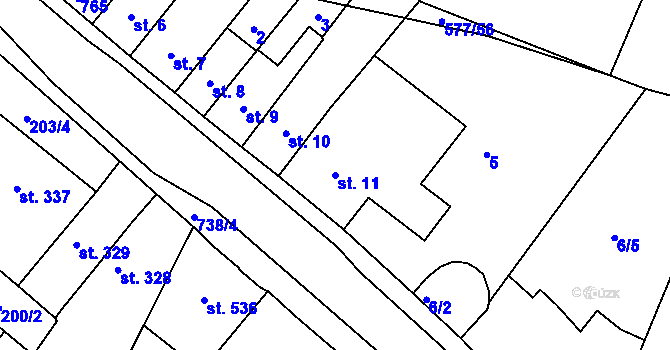 Parcela st. 11 v KÚ Letohrad, Katastrální mapa