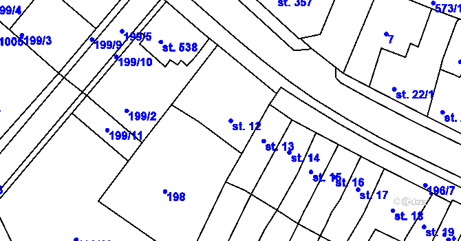 Parcela st. 12 v KÚ Letohrad, Katastrální mapa