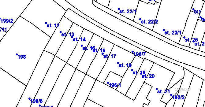 Parcela st. 17 v KÚ Letohrad, Katastrální mapa