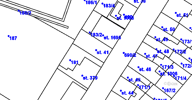 Parcela st. 41 v KÚ Letohrad, Katastrální mapa