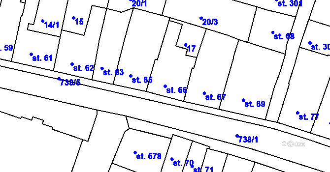 Parcela st. 66 v KÚ Letohrad, Katastrální mapa