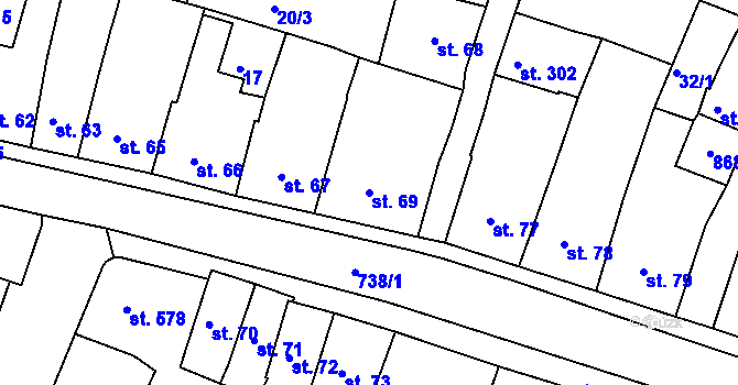 Parcela st. 69 v KÚ Letohrad, Katastrální mapa