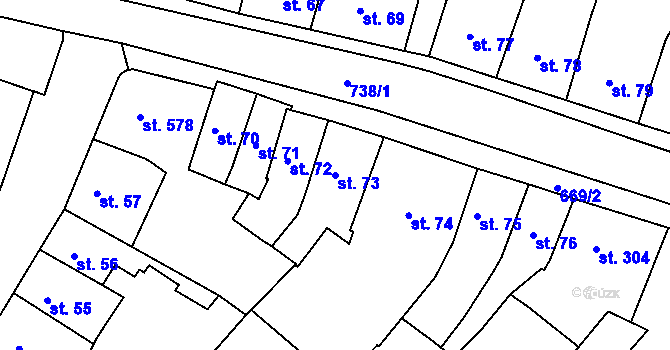 Parcela st. 73 v KÚ Letohrad, Katastrální mapa