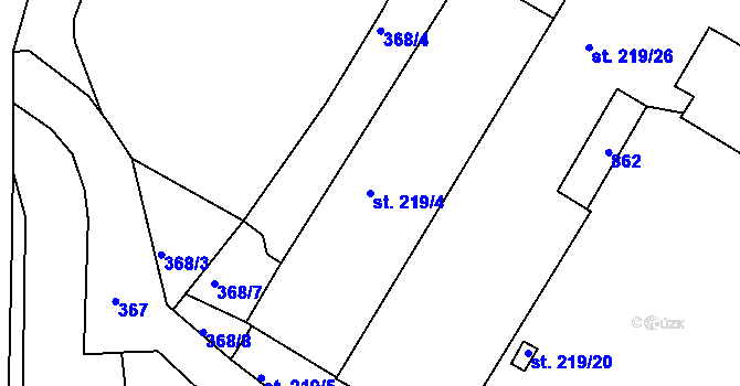 Parcela st. 219/4 v KÚ Letohrad, Katastrální mapa