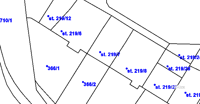 Parcela st. 219/7 v KÚ Letohrad, Katastrální mapa