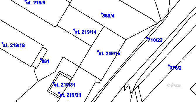 Parcela st. 219/15 v KÚ Letohrad, Katastrální mapa