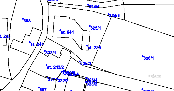 Parcela st. 239 v KÚ Letohrad, Katastrální mapa
