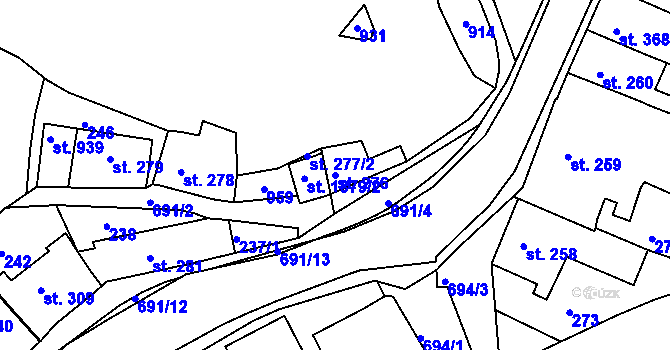 Parcela st. 276 v KÚ Letohrad, Katastrální mapa