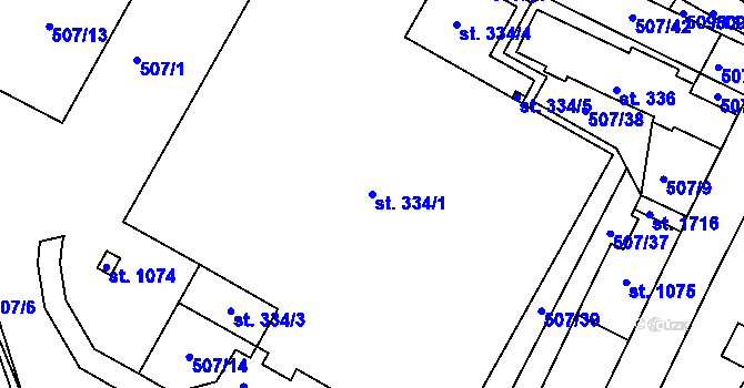 Parcela st. 334/1 v KÚ Letohrad, Katastrální mapa