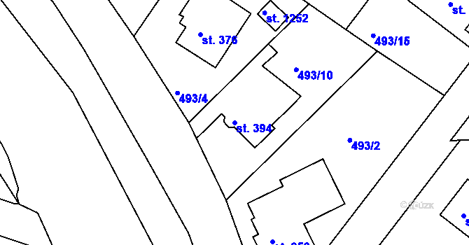 Parcela st. 394 v KÚ Letohrad, Katastrální mapa