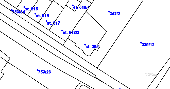 Parcela st. 395 v KÚ Letohrad, Katastrální mapa