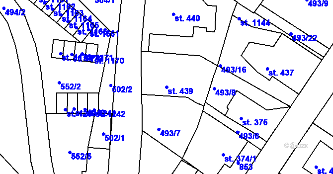 Parcela st. 439 v KÚ Letohrad, Katastrální mapa