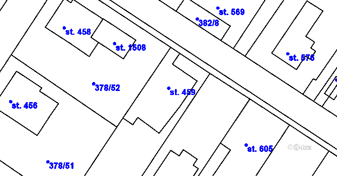 Parcela st. 459 v KÚ Letohrad, Katastrální mapa