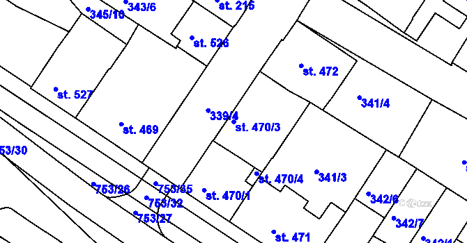 Parcela st. 470/3 v KÚ Letohrad, Katastrální mapa