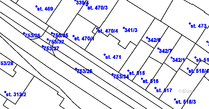 Parcela st. 471 v KÚ Letohrad, Katastrální mapa