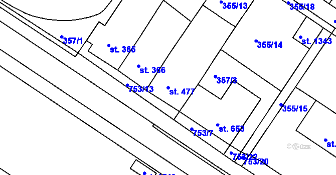 Parcela st. 477 v KÚ Letohrad, Katastrální mapa