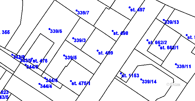 Parcela st. 499 v KÚ Letohrad, Katastrální mapa
