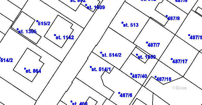 Parcela st. 514/2 v KÚ Letohrad, Katastrální mapa