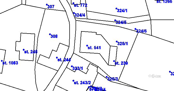 Parcela st. 541 v KÚ Letohrad, Katastrální mapa