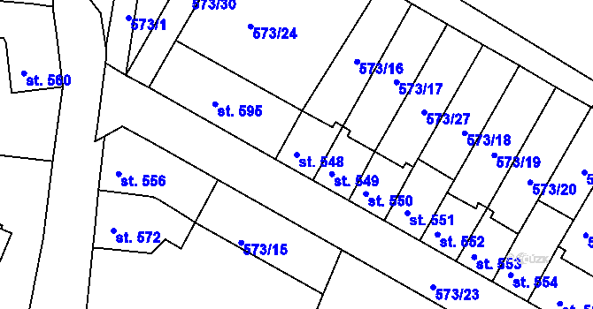 Parcela st. 548 v KÚ Letohrad, Katastrální mapa