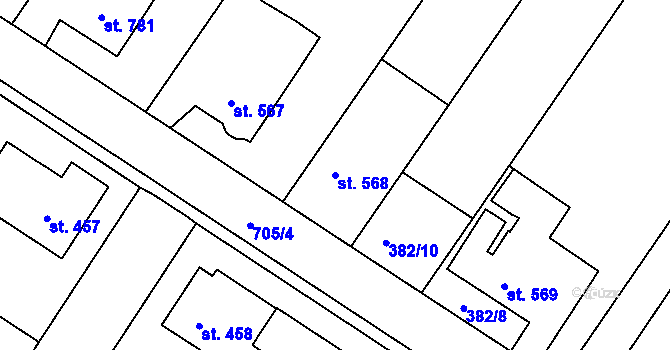 Parcela st. 568 v KÚ Letohrad, Katastrální mapa