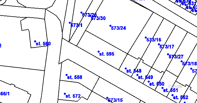 Parcela st. 595 v KÚ Letohrad, Katastrální mapa