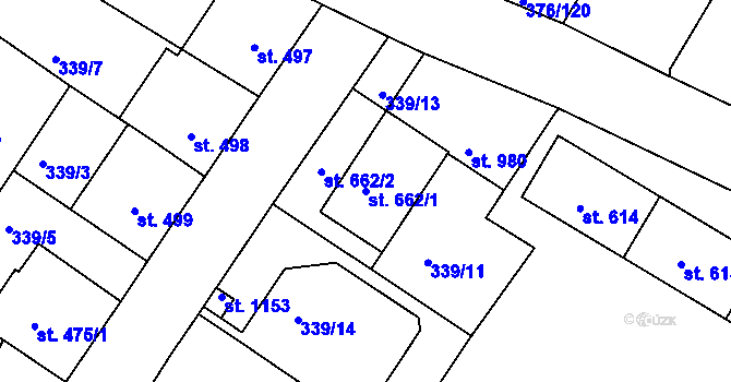 Parcela st. 662/1 v KÚ Letohrad, Katastrální mapa