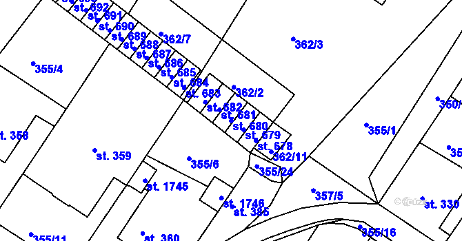 Parcela st. 680 v KÚ Letohrad, Katastrální mapa