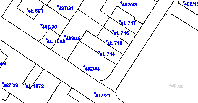 Parcela st. 714 v KÚ Letohrad, Katastrální mapa