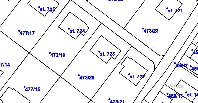 Parcela st. 723 v KÚ Letohrad, Katastrální mapa