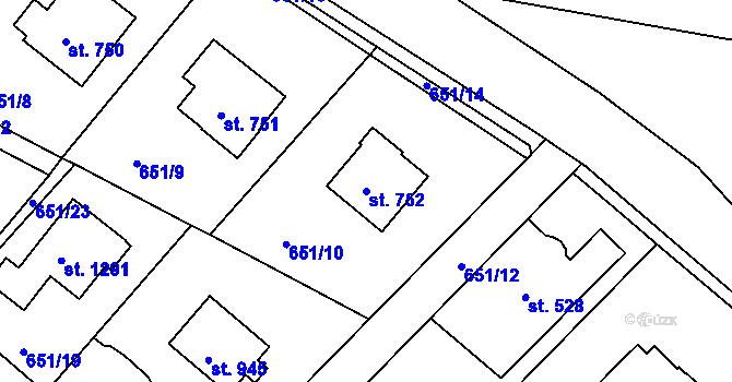 Parcela st. 752 v KÚ Letohrad, Katastrální mapa