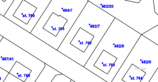 Parcela st. 762 v KÚ Letohrad, Katastrální mapa