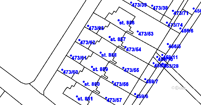 Parcela st. 858 v KÚ Letohrad, Katastrální mapa