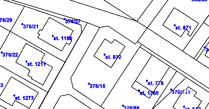 Parcela st. 872 v KÚ Letohrad, Katastrální mapa