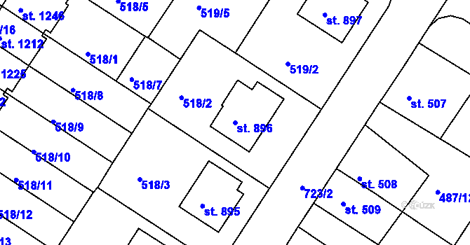 Parcela st. 896 v KÚ Letohrad, Katastrální mapa
