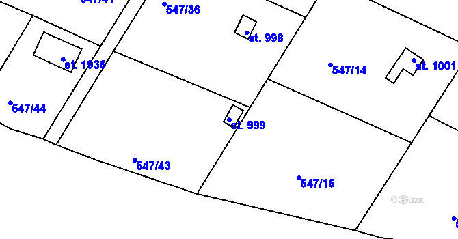 Parcela st. 999 v KÚ Letohrad, Katastrální mapa