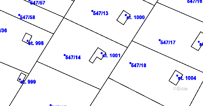 Parcela st. 1001 v KÚ Letohrad, Katastrální mapa