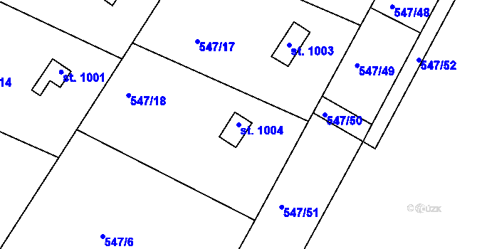 Parcela st. 1004 v KÚ Letohrad, Katastrální mapa