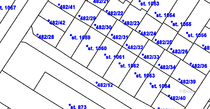 Parcela st. 1061 v KÚ Letohrad, Katastrální mapa