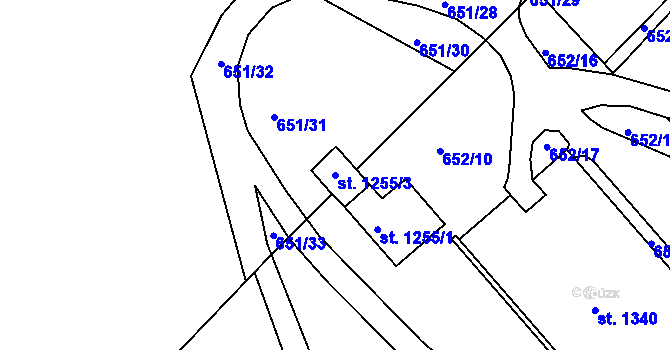 Parcela st. 1255/3 v KÚ Letohrad, Katastrální mapa