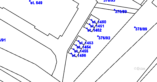 Parcela st. 1453 v KÚ Letohrad, Katastrální mapa