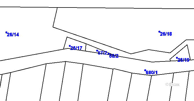 Parcela st. 57/2 v KÚ Letohrad, Katastrální mapa