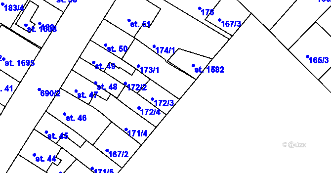 Parcela st. 173/2 v KÚ Letohrad, Katastrální mapa