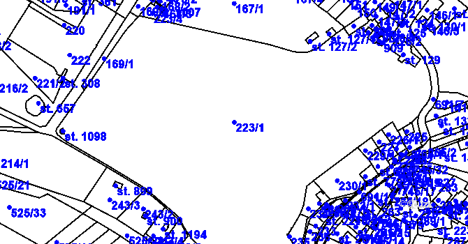 Parcela st. 223/1 v KÚ Letohrad, Katastrální mapa