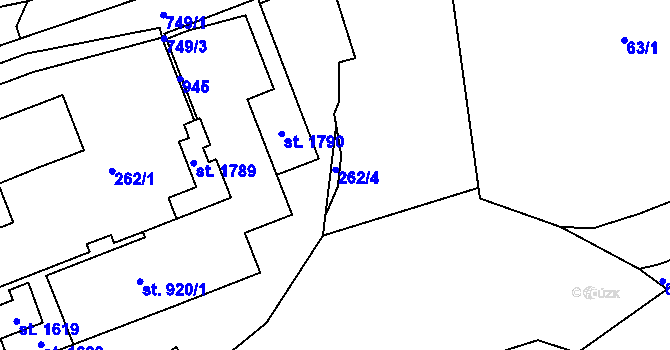 Parcela st. 262/4 v KÚ Letohrad, Katastrální mapa