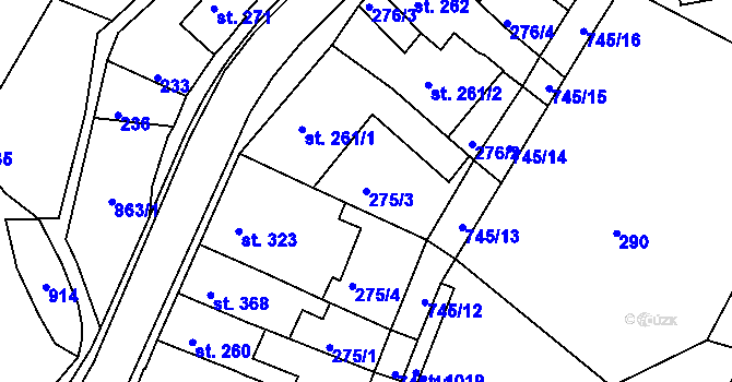 Parcela st. 275/3 v KÚ Letohrad, Katastrální mapa