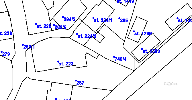Parcela st. 286/2 v KÚ Letohrad, Katastrální mapa